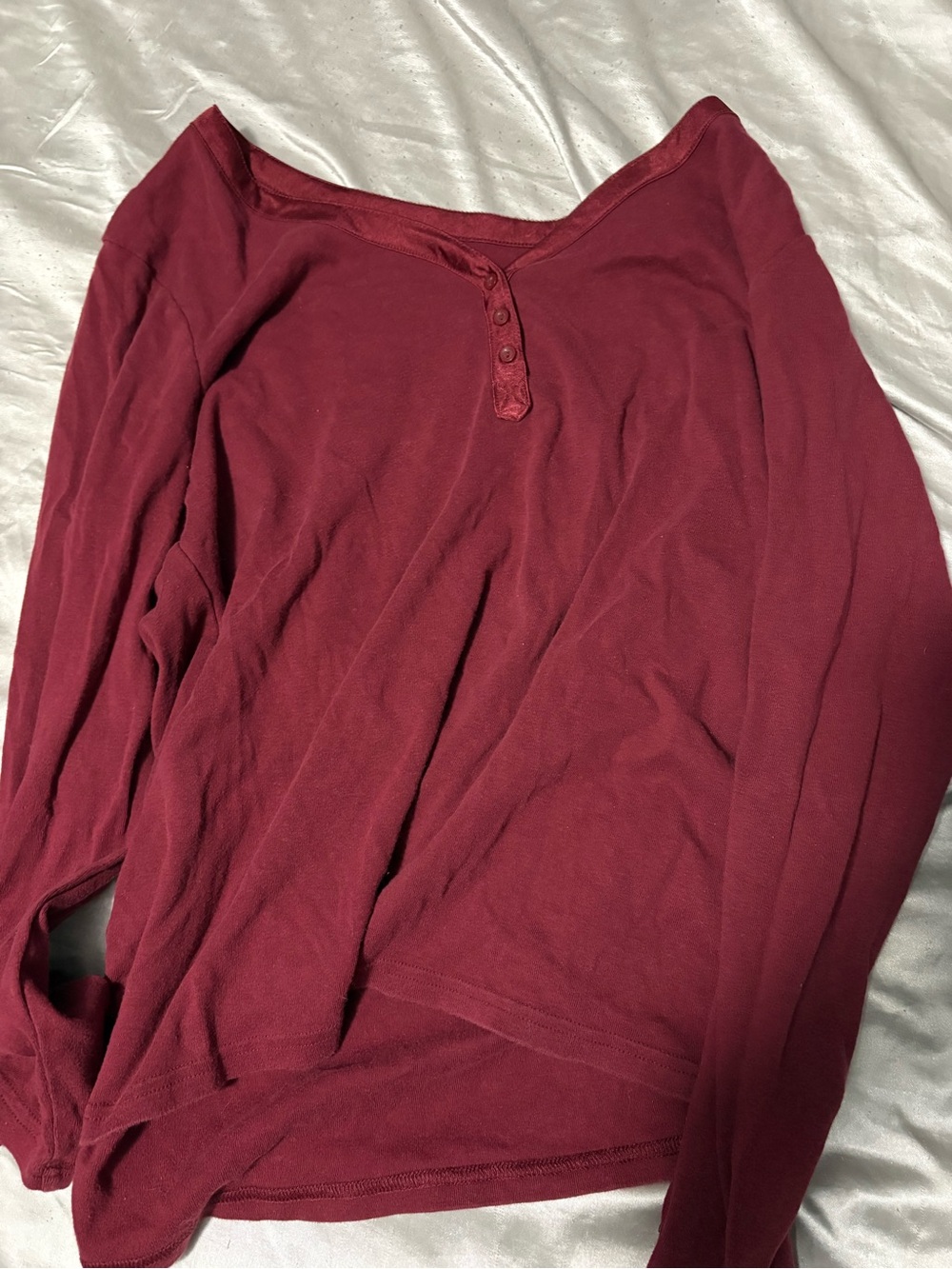 🖤2/$10🖤Women's Long Sleeve Henley Top - Burgundy